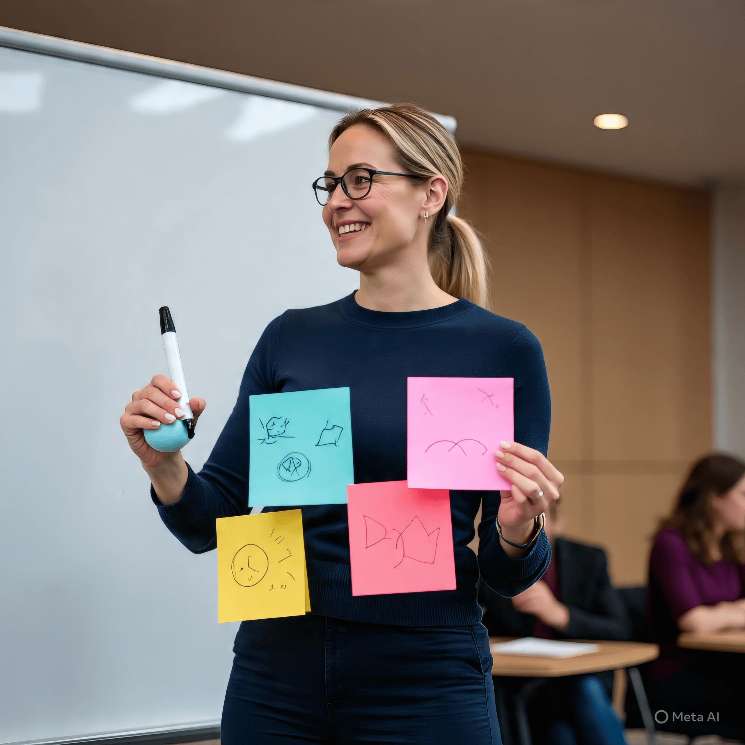 Instructora impartiendo capacitación con metodología ágil